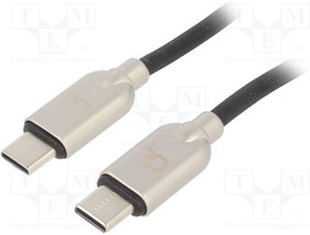 CC-USB2PD60-CMCM-1M, Кабель; USB 2.0; вилка USB C,с обеих сторон; 1м; черный; 60Вт