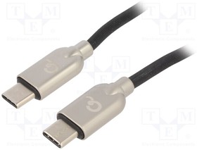 CC-USB2PD60-CMCM-2M, Кабель; USB 2.0; вилка USB C,с обеих сторон; 2м; черный; 60Вт
