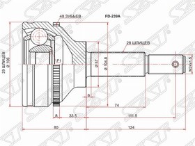 FD239A, Шрус наружный FORD TRANSIT 2.2 TDCi 85PS 06-