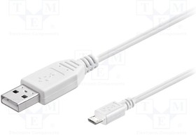 USB-MICBM-3.0, Кабель USB 2.0 вилка micro USB A,вилка USB A 3м белый