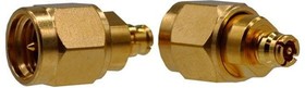 134-1019-451, RF Adapters - Between Series SMA Plug to SMP Jack Adapter Gold