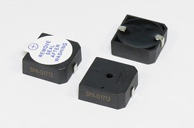 Фото 1/3 Зуммер пьезоэлектрический с генератором, размер 17x17x7, напряжение 1.5~16В, частота 4.0кГц, контакты 2C, SPA-G1712, KEPO