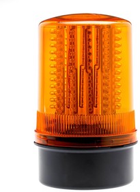 LED201-02-01, LED201 Series Amber Multiple Effect Beacon, 24 V dc, Box Mount, Surface Mount, LED Bulb, IP65