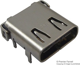 MC001002, Разъем USB, с пружиной, USB Типа C, USB 3.1, Гнездо, 24 вывод(-ов)