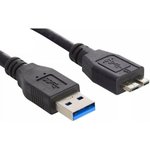 Кабель USB A (M) - microUSB 3.0 B (M), 0.5м, Buro MK30-AM-0.5 Black