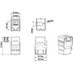 Hyperline KJ9-8P8C-C6-90-WH Вставка Keystone Jack RJ-45(8P8C), категория 6, белая