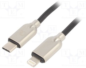 CC-USB2PD18-CM8PM-1M, Кабель; USB 2.0; вилка Apple Lightning,вилка USB C; 1м; черный