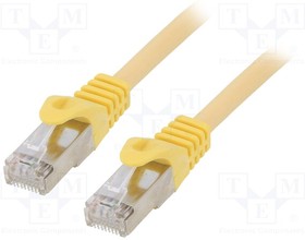 PP6A-LSZHCU-Y-0.25M, Patch cord; S/FTP; 6a; solid; Cu; LSZH; yellow; 0.25m; 27AWG