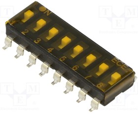 ESD-108-LDZ, Переключатель: DIP-SWITCH; Кол-во секций: 8; OFF-ON; 0,025A/24ВDC