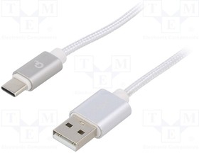 CCB-MUSB2B-AMCM-6-S, Кабель; USB 2.0; вилка USB A,вилка USB C; позолота; 1,8м
