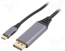 CC-USB3C-DPF-01-6, Адаптер; USB 3.0; вилка DisplayPort,вилка USB C; 1,8м; черный