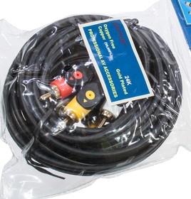 3-0333-3.0, Шнур A/V 3-3 RCA plastic-gold, d=4 мм, 3.0 м