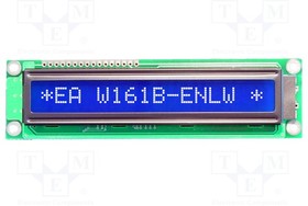 EA W161B-ENLW, Дисплей: LCD, алфавитно-цифровой, STN Negative, 16x1, голубой