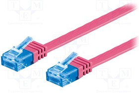 F.U/UTP6A-CU-005PK, Коммутационный шнур U/UTP 6a многопров Cu ПВХ розовый Дл.кабеля 0,5м