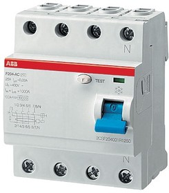 Выключатель дифференциального тока (УЗО) 4п 25А 300мА тип A F204