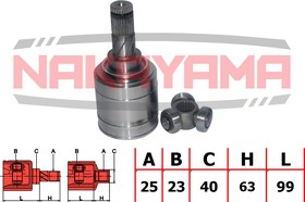 NJ7168NY, ШРУС внутр. к-кт NISSAN ALMERA N16 (UKP) 00-06 (25x40x23)