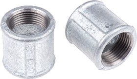 Фото 1/2 770270206, Galvanised Malleable Iron Fitting Socket, Female BSPP 1in to Female BSPP 1in