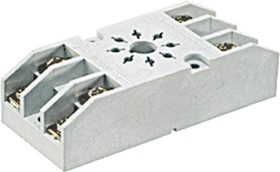 Фото 1/4 GZ8-01, 8 Pin 300V ac DIN Rail, Panel Mount Relay Socket, for use with R15 Series DPDT Relay