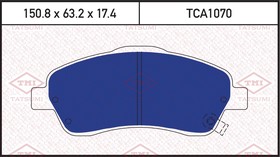 Фото 1/2 TCA1070, Колодки тормозные дисковые TOYOTA Avensis/Corolla Verso 04-