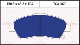 Фото 1/2 TCA1070, TCA1070_колодки дисковые перед.!\ TOYOTA Avensis/Corolla Verso 04