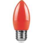 Лампа светодиодная, 1W 230V E27 красный, LB-376 25928