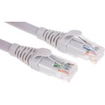 C6CPCU010-888HB, Cat6 Male RJ45 to Male RJ45 Ethernet Cable, U/UTP, Grey LSZH Sheath, 1m