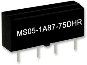 MS05-1A87-75DHR, Reed Relay, 1 Form A, SPST-NO, 5V Micro SIL (Single In-Line) w/Diode - High Resistance