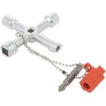 36114, Utility Key, Switch Cabinet, Square, Triangle, Phillips, Slotted, Fastening Chain