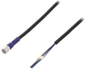 Фото 1/4 XS3FLM8PVC3S2M, XS3F-LM8PVC3S2M Кабель с гнездом M8 3-pin, прямое, ПВХ, 2м, basic line