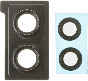 Фото 1/2 Стекло задней камеры для Huawei Mate 10 (ALP-L29) (в рамке) (черный)