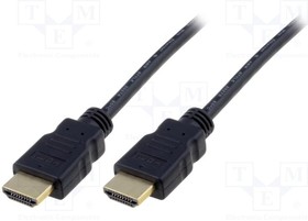 AK-330114-030-S, Cable; HDMI 1.4; HDMI plug,both sides; 3m; black