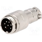 MIC347, Вилка, микрофонный, "папа", PIN 7, на провод, прямой