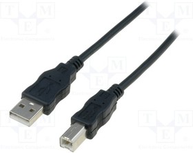 Фото 1/2 USB 2.0 Adapter cable, USB plug type A to USB plug type B, 1.8 m, black