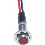 FL1M-8FW-1-R220V, LED Panel Mount Indicators LED RED 8MM NUT 220VAC/DC UL