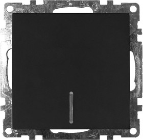 Выключатель 1-клавишный c индикатором механизм, 10А, Катрин, GLS10-7101-05, черный 39605