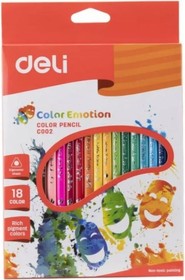 Цветные карандаши Color Emotion EC00210 трехгранные липа 18 цветов коробка/европодвес, 24 упак 458043