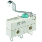 1045.7502, Micro Switch 1045, 6A, 1CO, 0.9N, Simulated Roller Lever