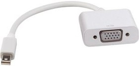 12.03.3125, Video Adapter, Mini DisplayPort Plug - VGA Socket, 1920 x 1080, White