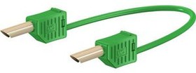 28.0056-10025, Test Lead Silicone 19A Gold-Plated 1m 1mm² Green