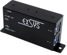 EX-1181HMS, Industrial USB Hub with ESD Surge Protection, 4x USB-A Socket, 3.0, 5Gbps