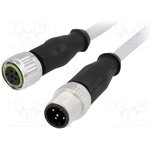 21348485585010, Sensor Cables / Actuator Cables M12-A 5PIN M/F ST DOUBLE END 1.0M PVC