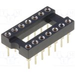 ICM-314-1-GT, Conn DIP Socket SKT 14 POS 2.54mm Solder ST Thru-Hole Tube
