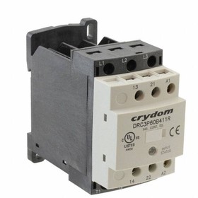 DRC3P60B411R, Solid State Contactor - 90-140 VAC Control Voltage Range - 4.8 A Maximum Load Current - 600 VAC Operating Voltage ...