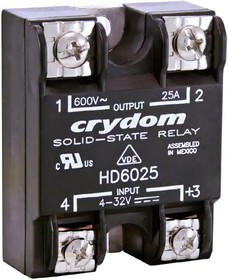 Фото 1/2 HD6090-10, Solid State Relay - 4-32 VDC Control Voltage Range - 90 A Maximum Load Current - 48-660 VAC Operating Voltage Ran ...