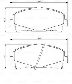 0986494382, Колодки тормозные HONDA Accord 9 (2.0/2.4) (АКПП) (08-) передние (4шт.) BOSCH