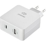 Сетевое зарядное устройство 3A+2.4A (PD) универсальное кабель USB Type C белый ...