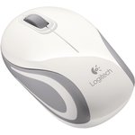 Мышь Logitech Mini M187, оптическая, беспроводная, USB, белый и серый [910-002735]