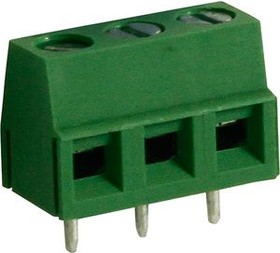 RND 205-00046, Wire-To-Board Terminal Block, THT, 5mm Pitch, Right Angle, Screw, Clamp, 3 Poles
