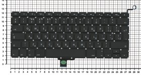 Фото 1/2 Клавиатура для ноутбука Apple MacBook A1278 Late 2008 - Mid 2012 черный, большой Enter