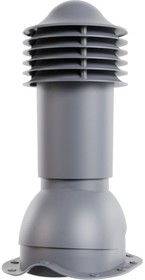 Фото 1/3 Труба вентиляционная , для металлочерепицы, d-150мм, утепленная, серый графит (RAL 7024) 07.506.02.02.07.100.7024